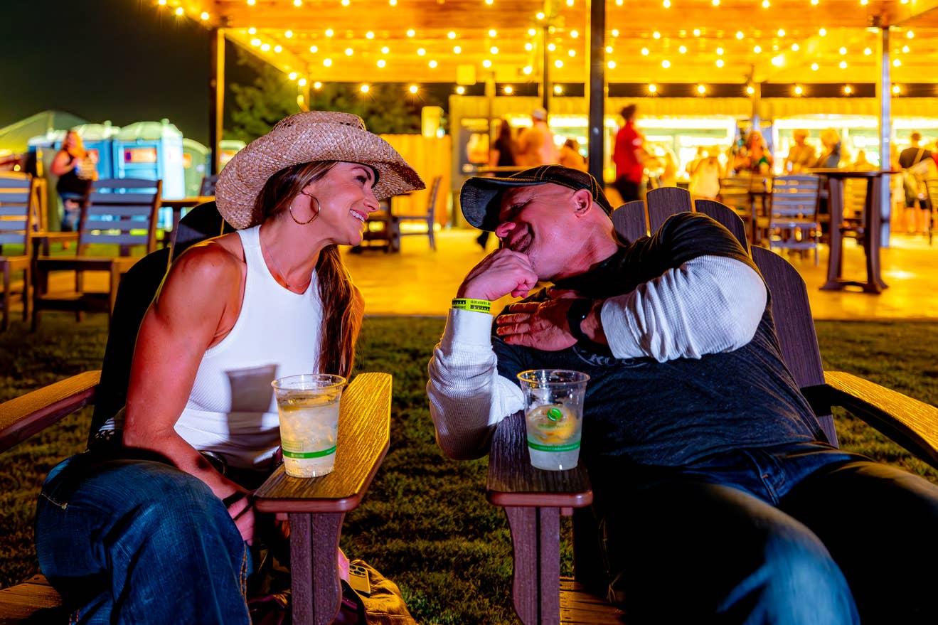 A couple having a drink at The Gorge