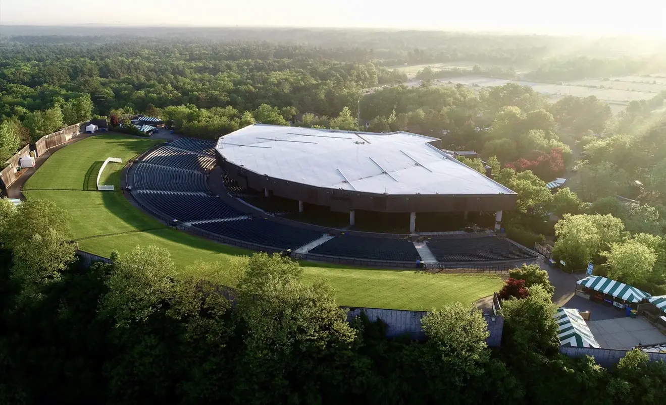 aerial photo of Xfinity Center empty