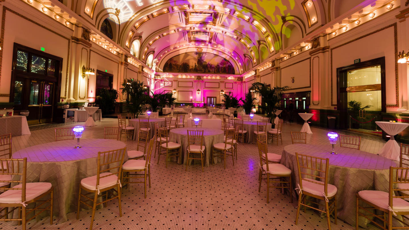 The Depot is set up for a private event